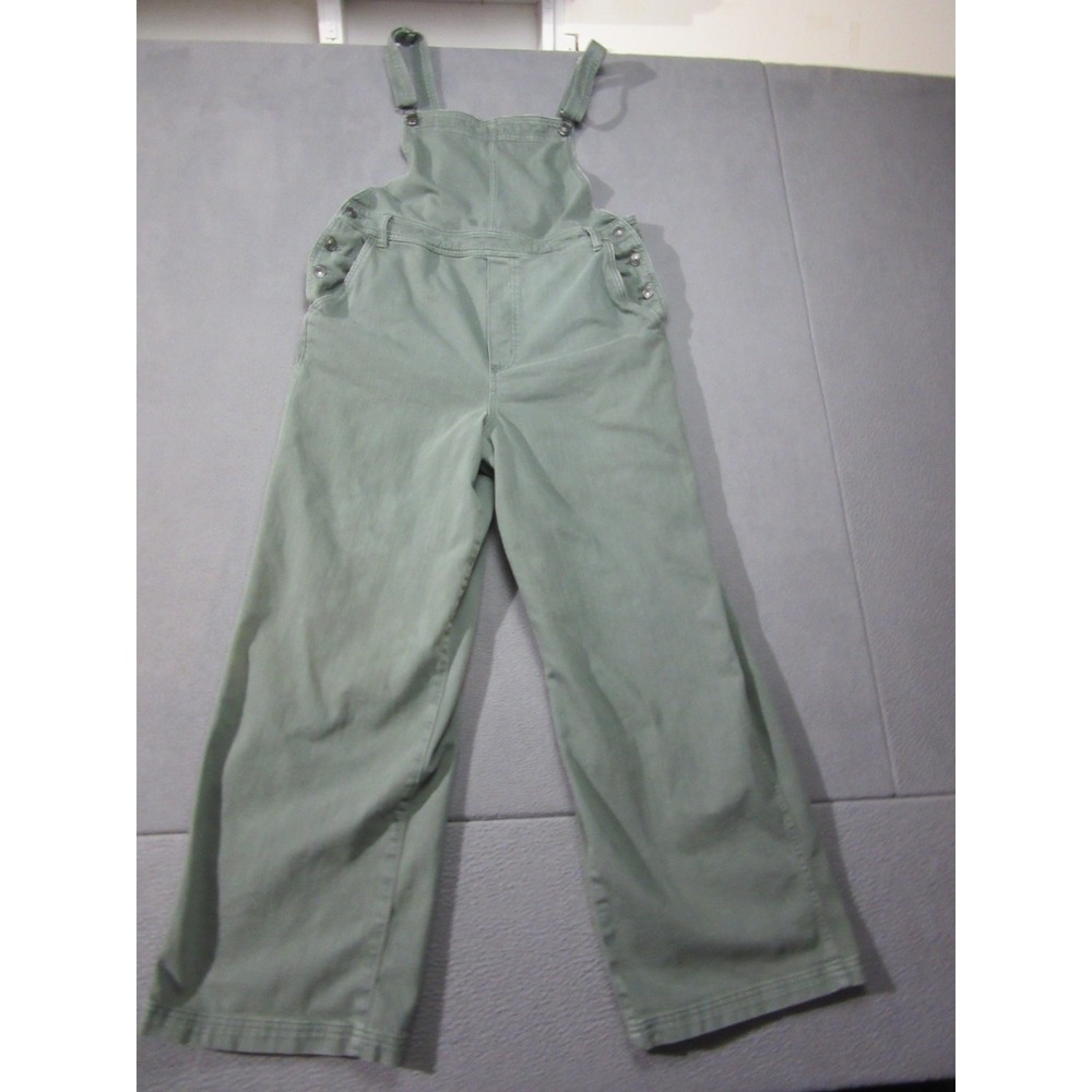 Aerie Overalls Womens XL Green Denim Utility Pockets Straight Leg Outdoor